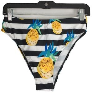 3/$30 Stripes and Pineapples Cheeky Bikini Bottom Size M